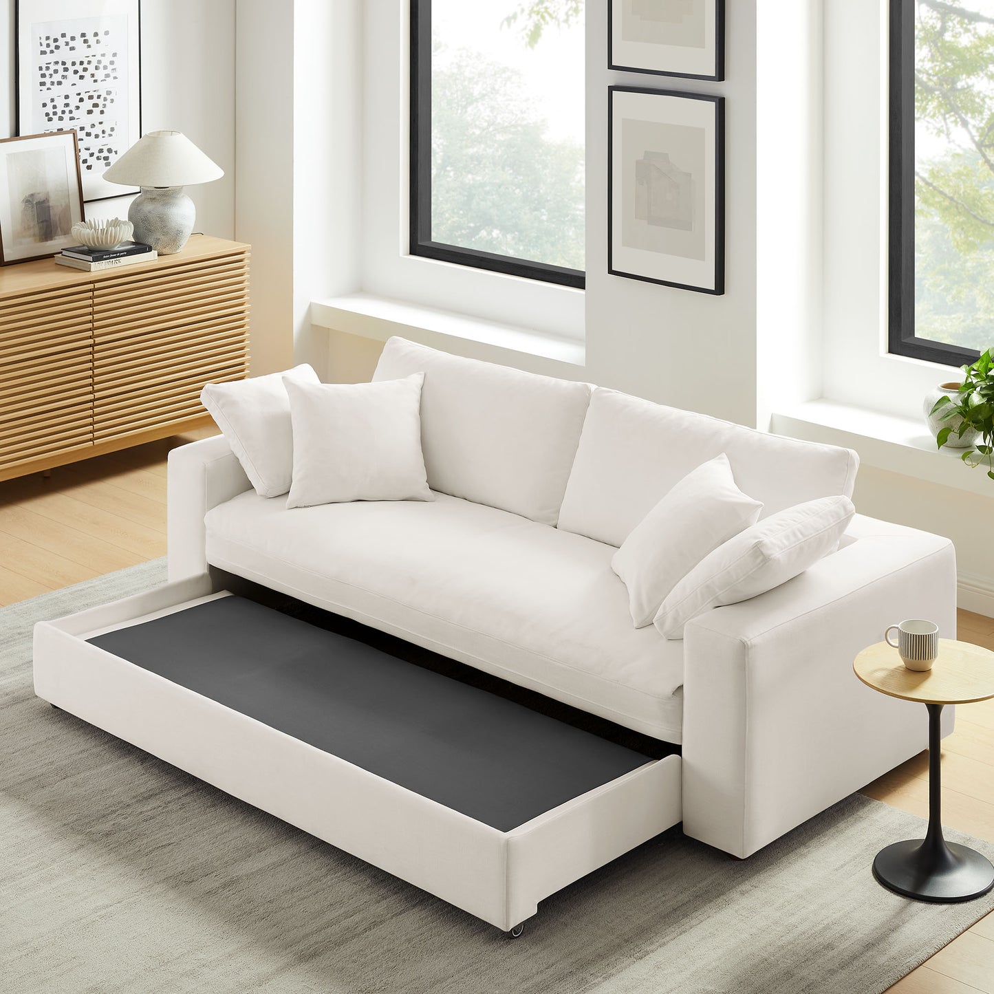 Commix Down Filled Overstuffed Sleeper Sofa by Furniture For America