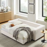 Linden Down Filled Overstuffed Sleeper Sofa in Pure White