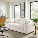 Linden Down Filled Overstuffed Sleeper Sofa in Pure White