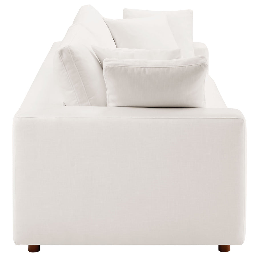 Linden Down Filled Overstuffed Sleeper Sofa in Pure White
