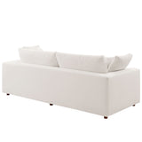 Linden Down Filled Overstuffed Sleeper Sofa in Pure White