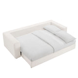 Linden Down Filled Overstuffed Sleeper Sofa in Pure White