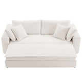 Linden Down Filled Overstuffed Sleeper Sofa in Pure White