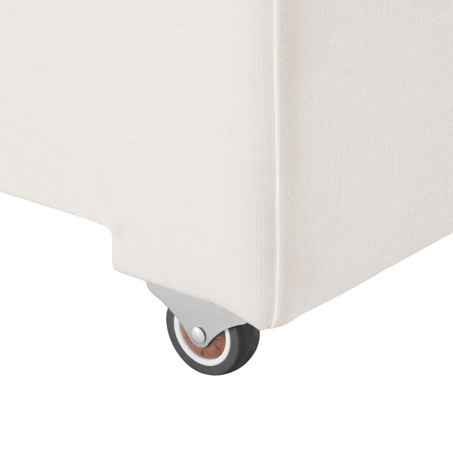 Linden Down Filled Overstuffed Sleeper Sofa in Pure White
