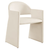 Quartz Performance Velvet Dining Armchair in Alabaster