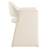 Quartz Performance Velvet Dining Armchair in Alabaster
