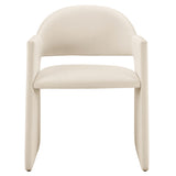 Quartz Performance Velvet Dining Armchair in Alabaster