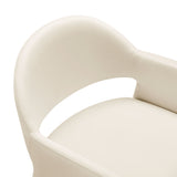 Quartz Performance Velvet Dining Armchair in Alabaster