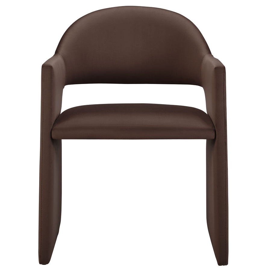 Quartz Performance Velvet Dining Armchair in Chocolate Brown
