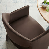 Quartz Performance Velvet Dining Armchair in Chocolate Brown