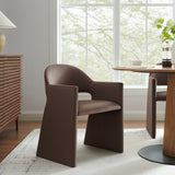 Quartz Performance Velvet Dining Armchair in Chocolate Brown