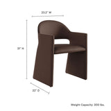 Quartz Performance Velvet Dining Armchair in Chocolate Brown