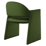 Quartz Performance Velvet Dining Armchair in Moss Green