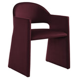 Quartz Performance Velvet Dining Armchair in Mulberry