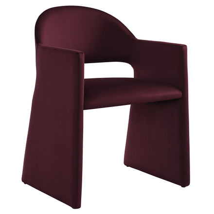 Talia Performance Velvet Dining Armchair in Mulberry