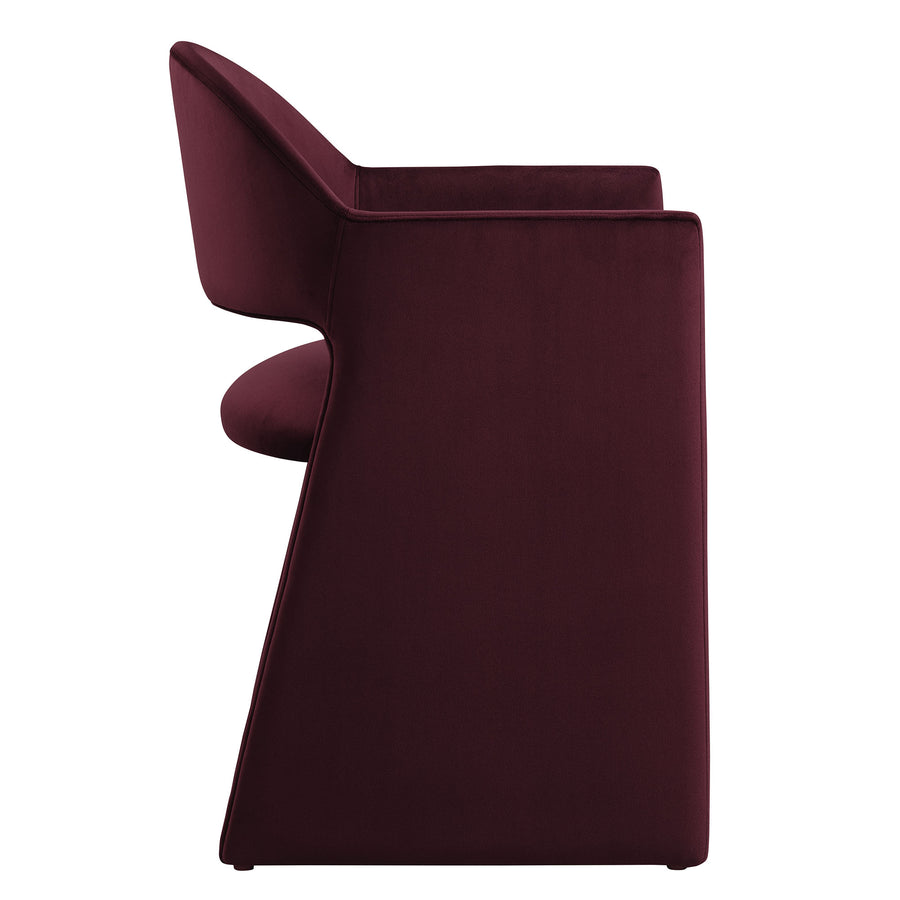 Quartz Performance Velvet Dining Armchair in Mulberry
