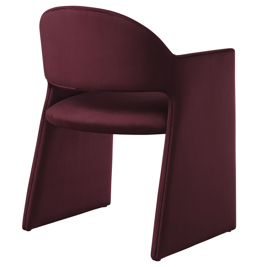 Quartz Performance Velvet Dining Armchair in Mulberry