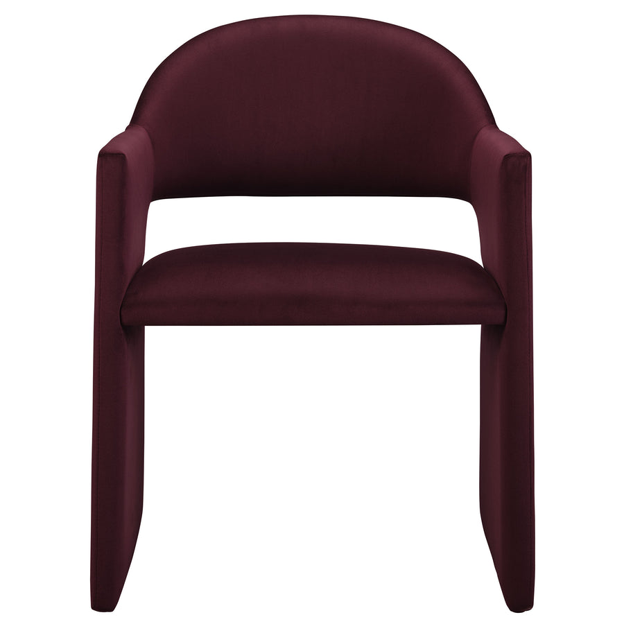Quartz Performance Velvet Dining Armchair in Mulberry