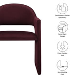Quartz Performance Velvet Dining Armchair in Mulberry