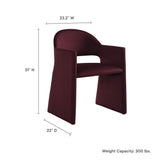 Quartz Performance Velvet Dining Armchair in Mulberry