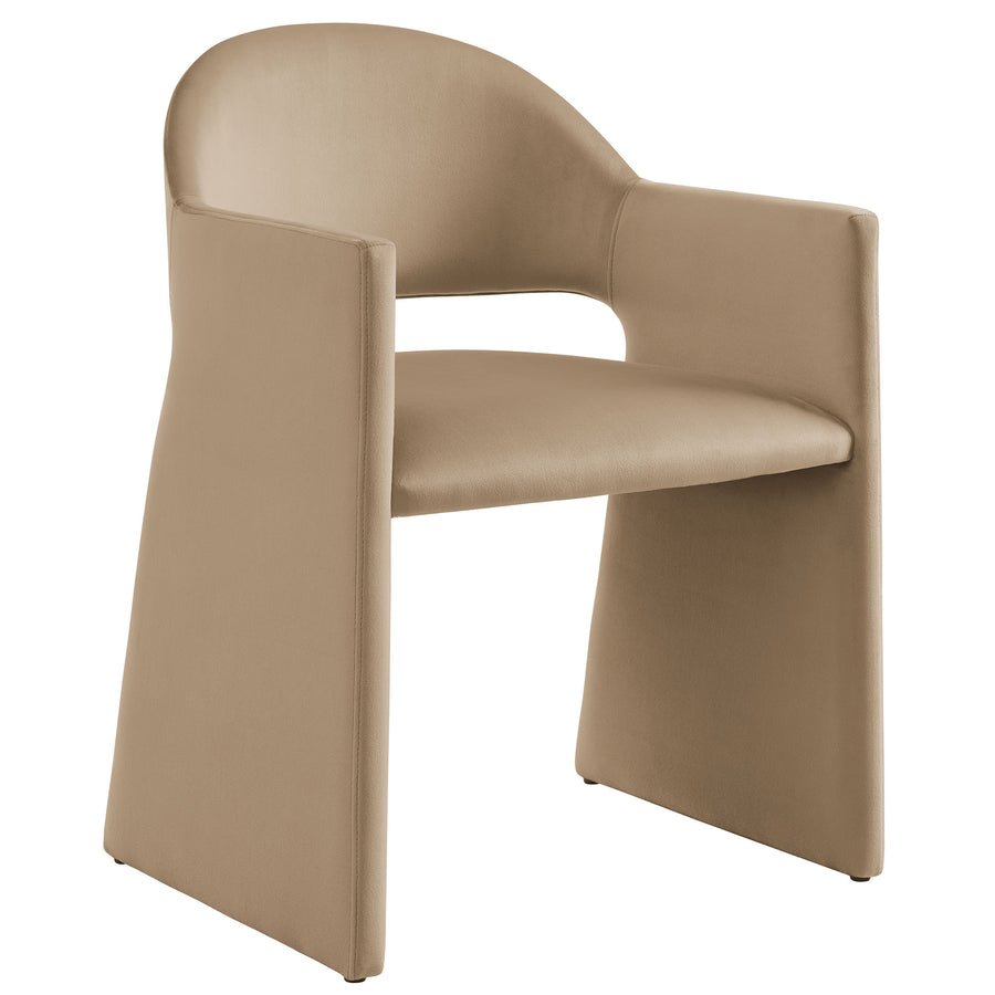Quartz Performance Velvet Dining Armchair in Taupe
