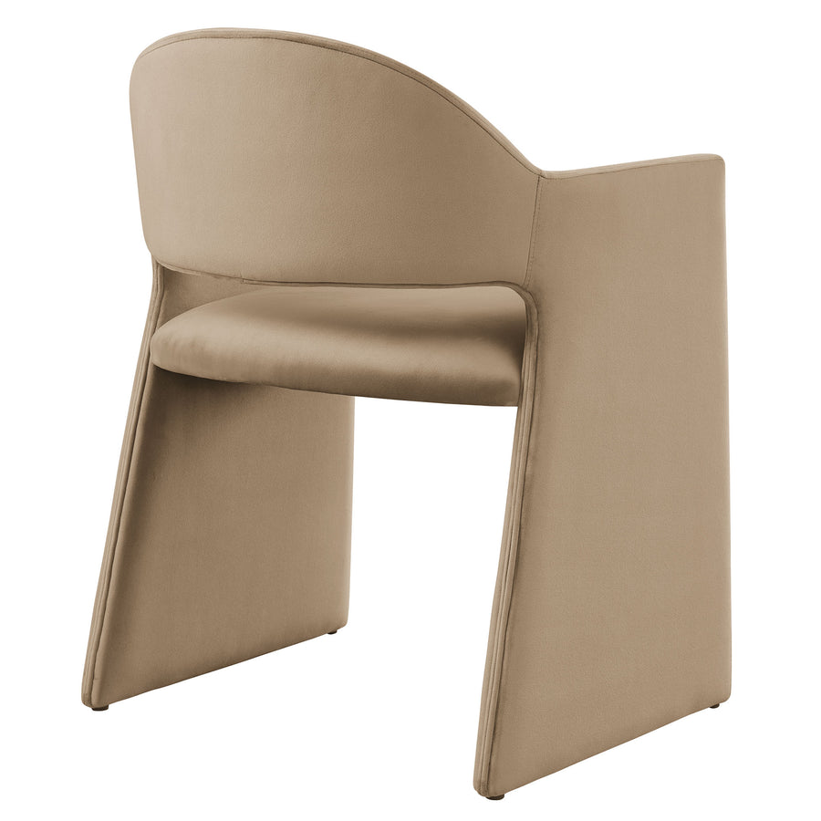 Quartz Performance Velvet Dining Armchair in Taupe