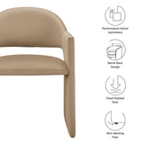 Quartz Performance Velvet Dining Armchair in Taupe