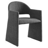 Quartz Upholstered Fabric Dining Armchair in Charcoal