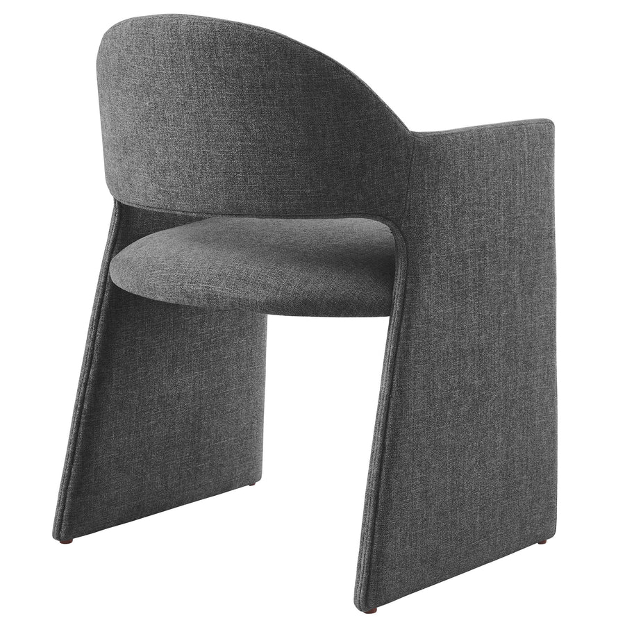 Quartz Upholstered Fabric Dining Armchair in Charcoal