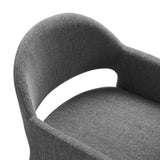 Quartz Upholstered Fabric Dining Armchair in Charcoal