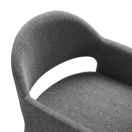 Talia Upholstered Fabric Dining Armchair in Charcoal