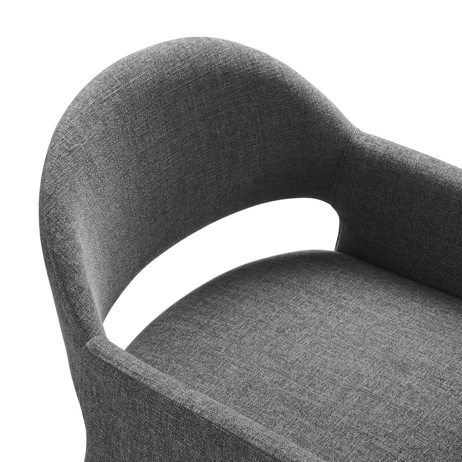 Quartz Upholstered Fabric Dining Armchair in Charcoal