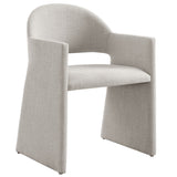 Quartz Upholstered Fabric Dining Armchair in Linen