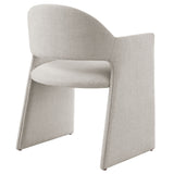 Quartz Upholstered Fabric Dining Armchair in Linen