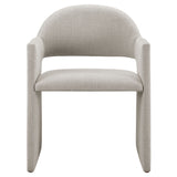 Quartz Upholstered Fabric Dining Armchair in Linen