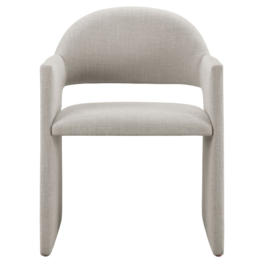 Quartz Upholstered Fabric Dining Armchair in Linen
