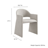 Quartz Upholstered Fabric Dining Armchair in Linen