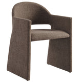 Quartz Upholstered Fabric Dining Armchair in Mocha