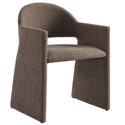 Talia Upholstered Fabric Dining Armchair in Mocha