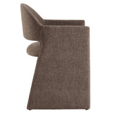Quartz Upholstered Fabric Dining Armchair in Mocha