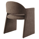 Quartz Upholstered Fabric Dining Armchair in Mocha