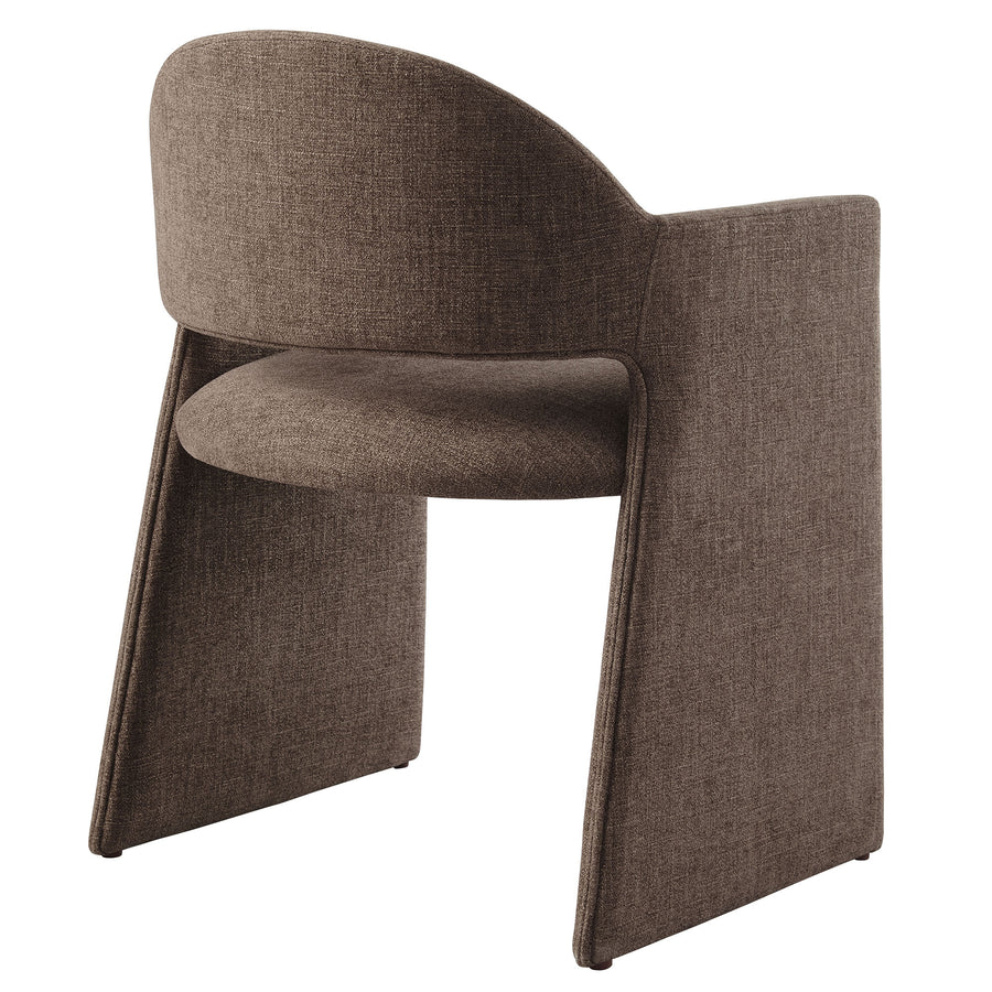Quartz Upholstered Fabric Dining Armchair in Mocha
