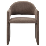Quartz Upholstered Fabric Dining Armchair in Mocha