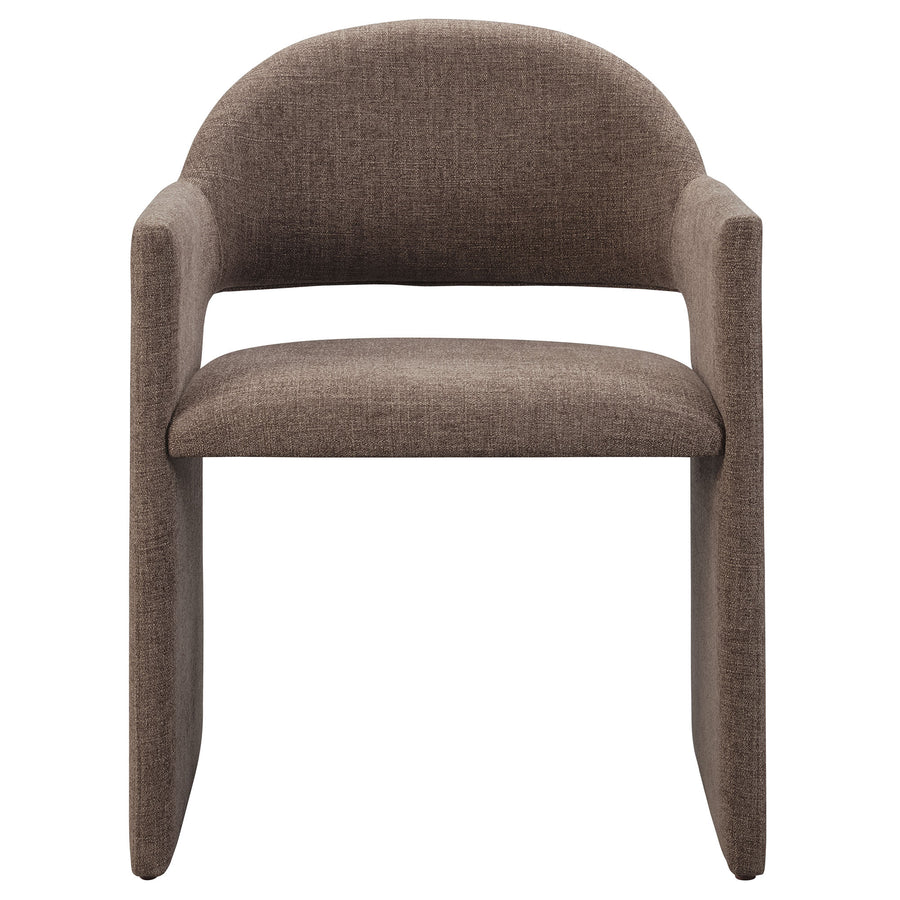 Quartz Upholstered Fabric Dining Armchair in Mocha