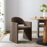 Quartz Upholstered Fabric Dining Armchair in Mocha