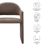 Quartz Upholstered Fabric Dining Armchair in Mocha