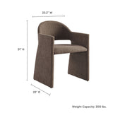 Quartz Upholstered Fabric Dining Armchair in Mocha