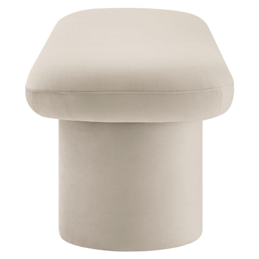 Torin Performance Velvet Bench in Almond