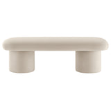 Torin Performance Velvet Bench in Almond