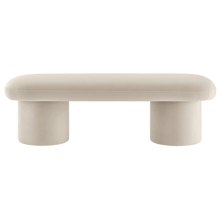 Orla Performance Velvet Bench in Almond